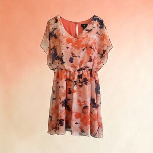 IZ Byer Cute Pink and Orange Dress Size L